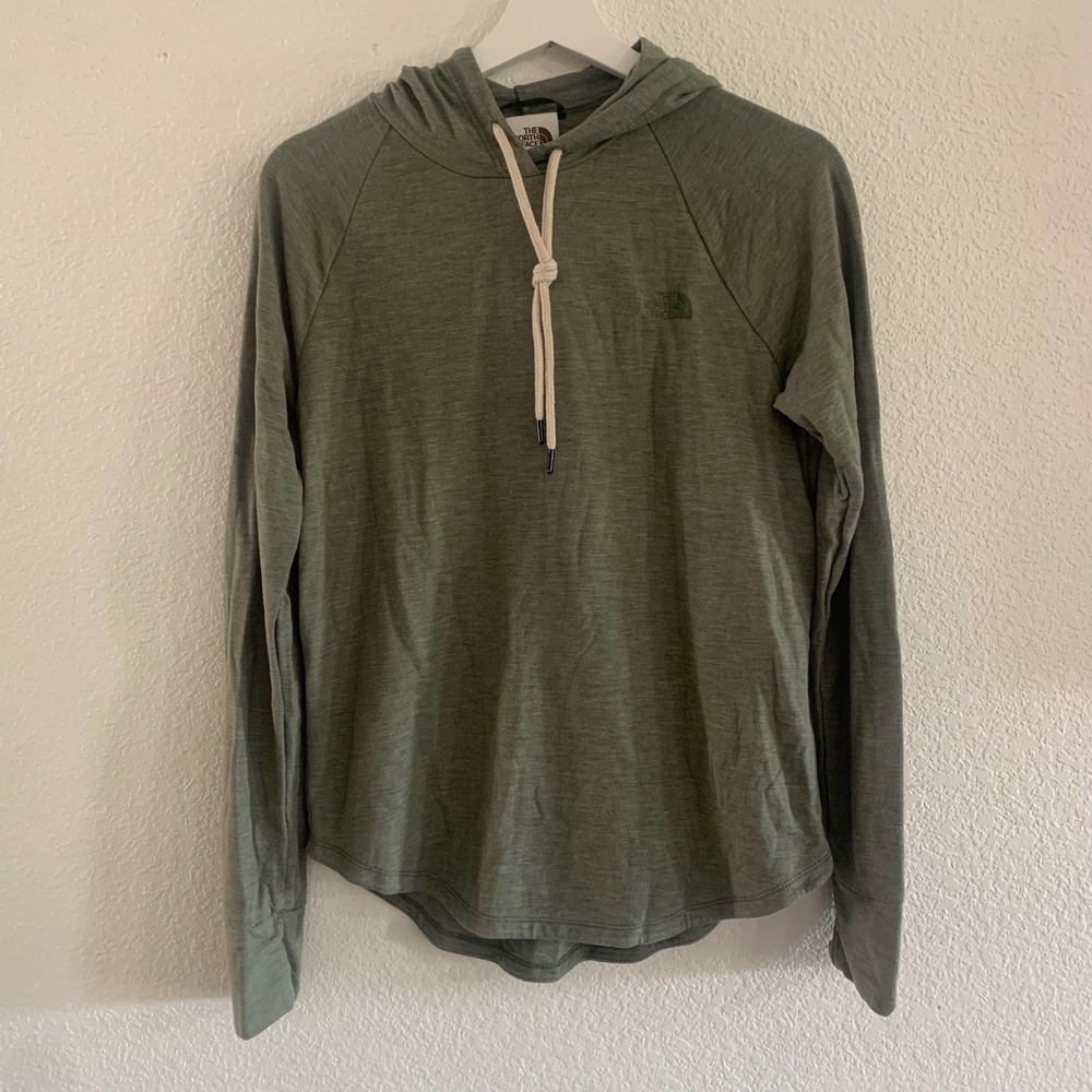 The North Face Womens Sage Green Heathered Lightweight Pullover Hoodie Size M